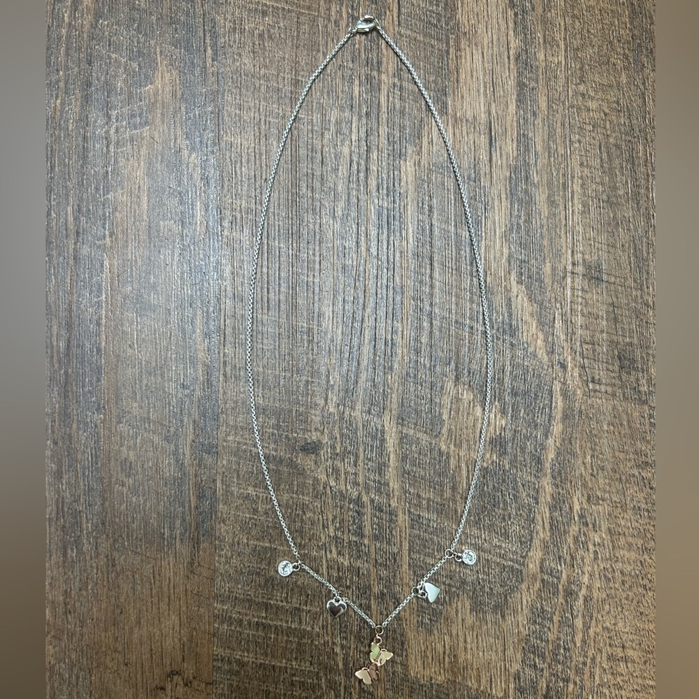 Brilliance Silver/Rose Gold Butterfly Necklace